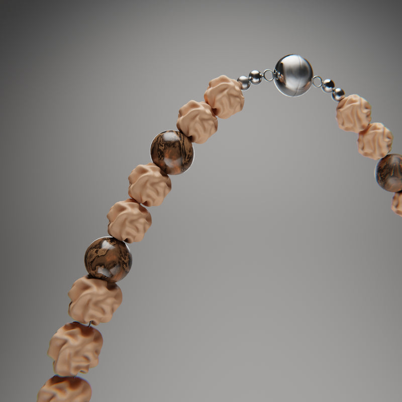 PLANET NECKLACE in amber silk